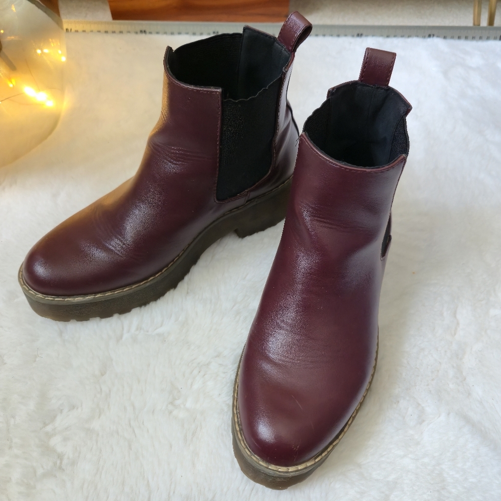H&M Platform maroon boots